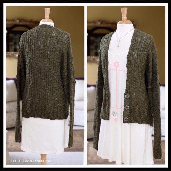 FREE PEOPLE RIBBED KNIT OVERSIZE LONG CARDIGAN A2C - Picture 4 of 8